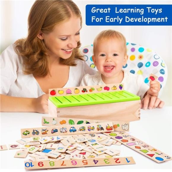 Wooden Montessori Toys for Toddlers 1+ 2 3 4 Year Old Color Shape Sorting Baby - Picture 4 of 6